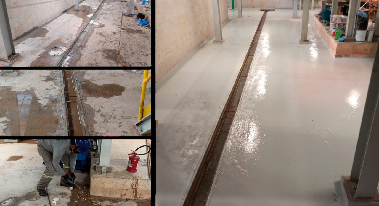 Injeções em concreto, foto 1. Obra executada pela EHK Engenharia